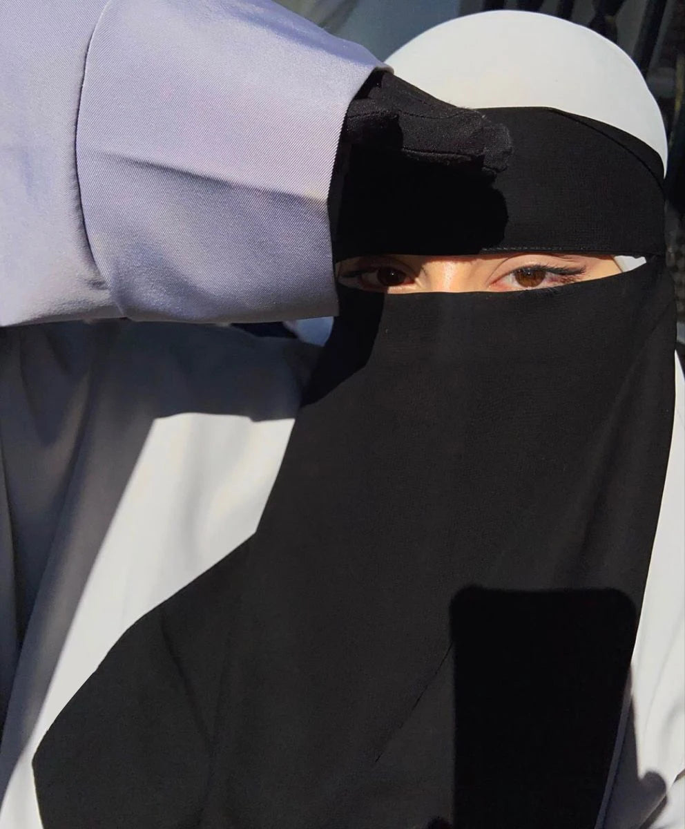 Sunnah Niqab einfarbig, vollständige Gesichtsbedeckung, muslimische Frau, Hijab-Schal, schlichtes Kopftuch,