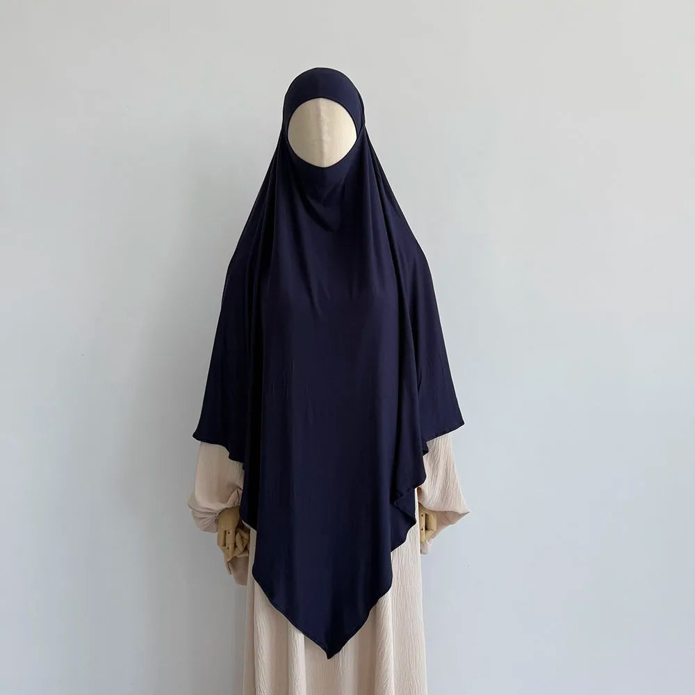 Khimar aus hochwertigem Baumwolljersey, dehnbar, leicht, atmungsaktiv, einlagig, Islam, muslimische Frauen, Eid, Ramadan, langes Gebet, Hijab Khimar