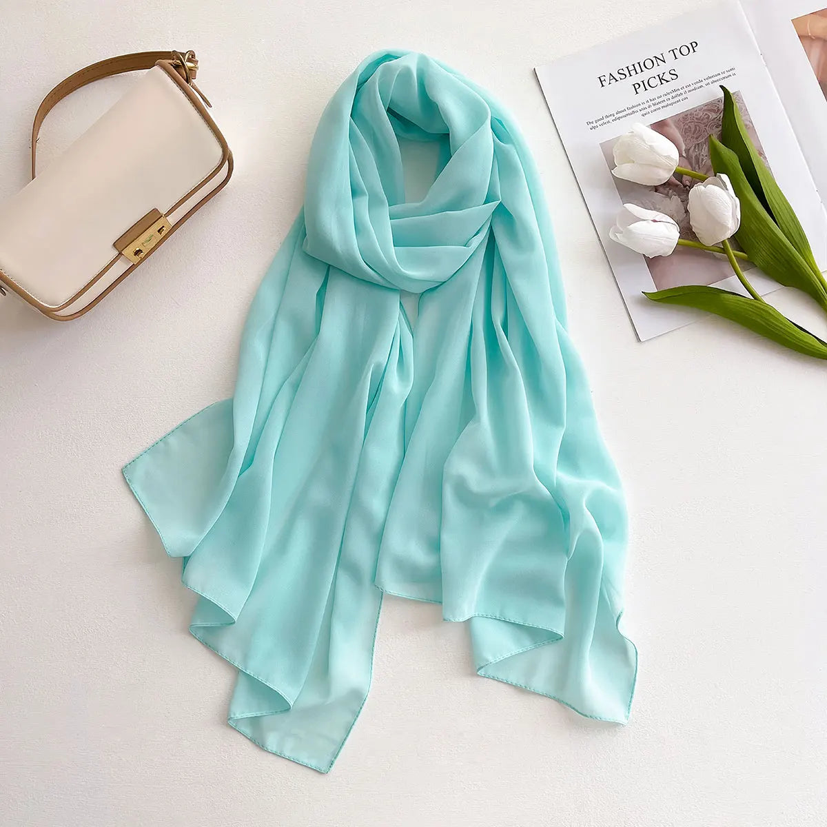 Hijab frauen Chiffon Schal Premium Chiffon Muslimischen Hijabs Einfarbig Schals