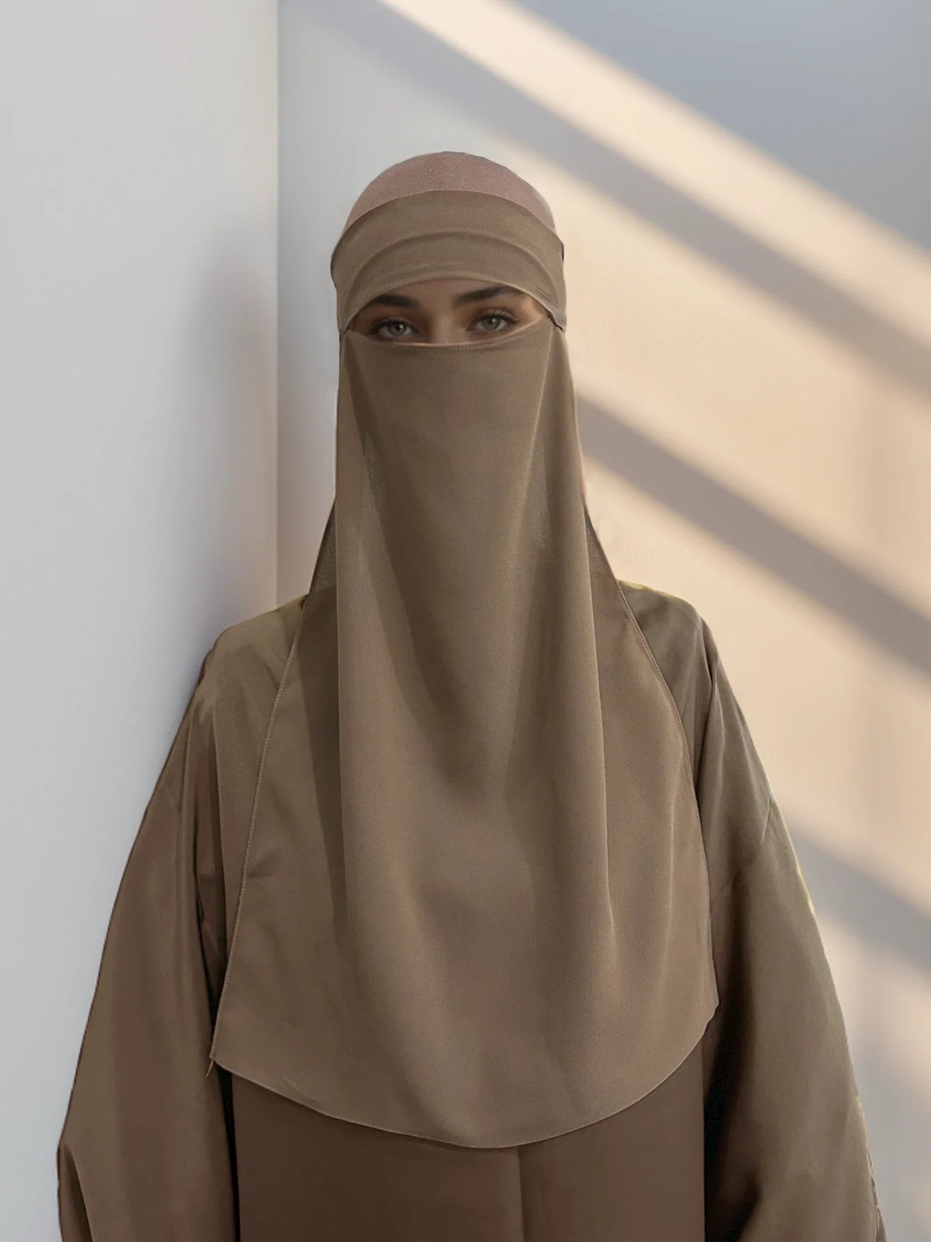 Nikab 7 Farben Einlagiger Niqab Chiffon Atmungsaktiver muslimischer Hijab Mode Niqabs
