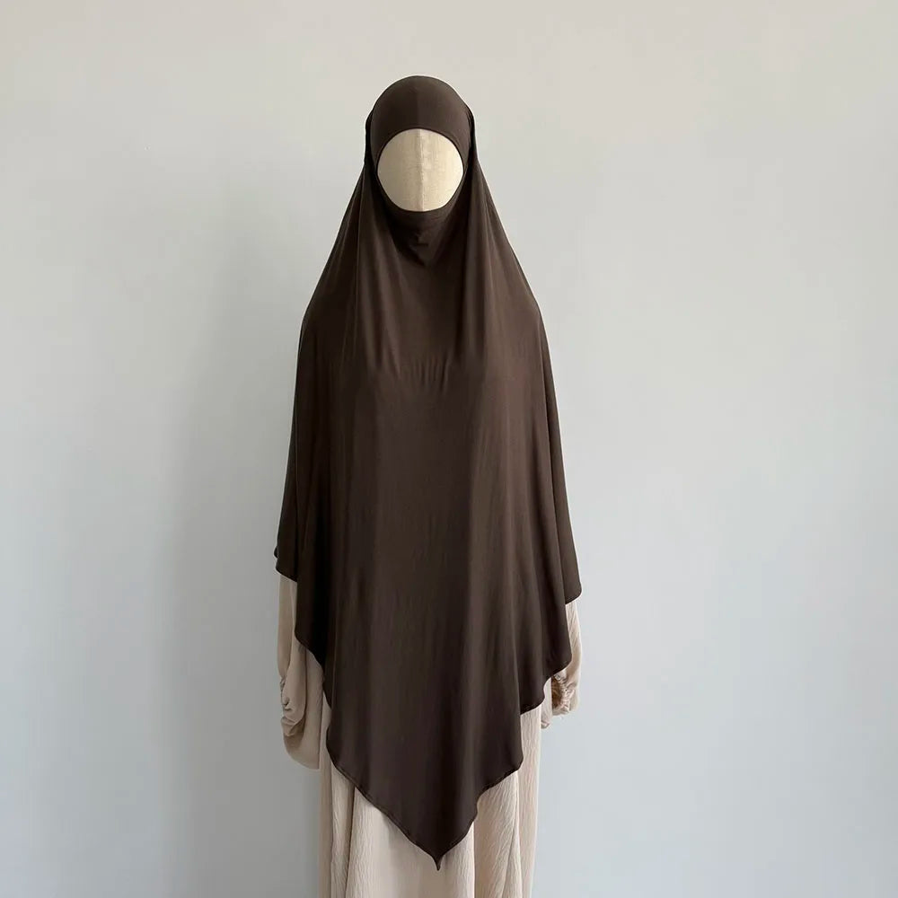 Khimar aus hochwertigem Baumwolljersey, dehnbar, leicht, atmungsaktiv, einlagig, Islam, muslimische Frauen, Eid, Ramadan, langes Gebet, Hijab Khimar