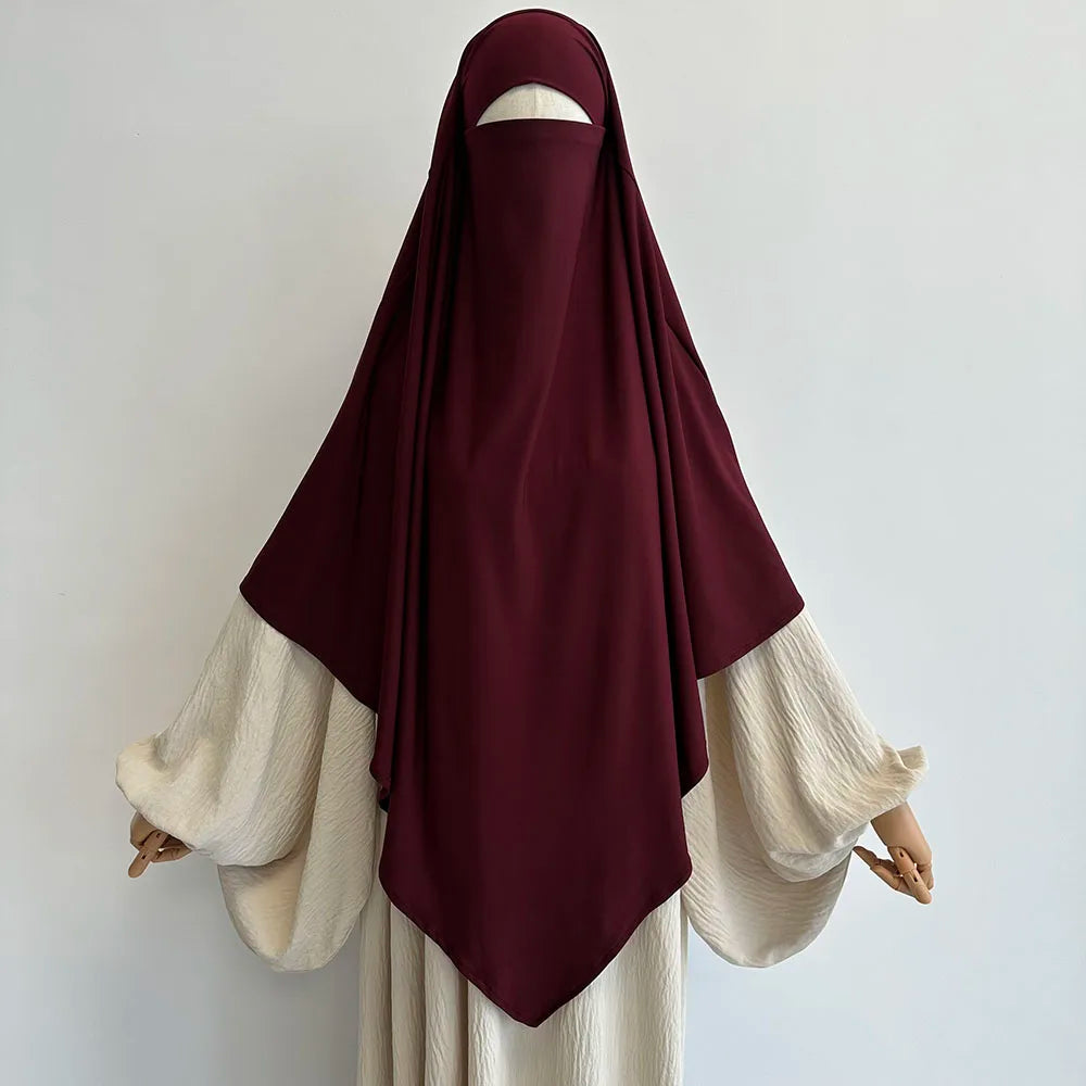 Premium Khimar, dehnbar, atmungsaktiv, hochwertig, einlagig, muslimische Frauen, islamischer Gebetshijab in Diamantform