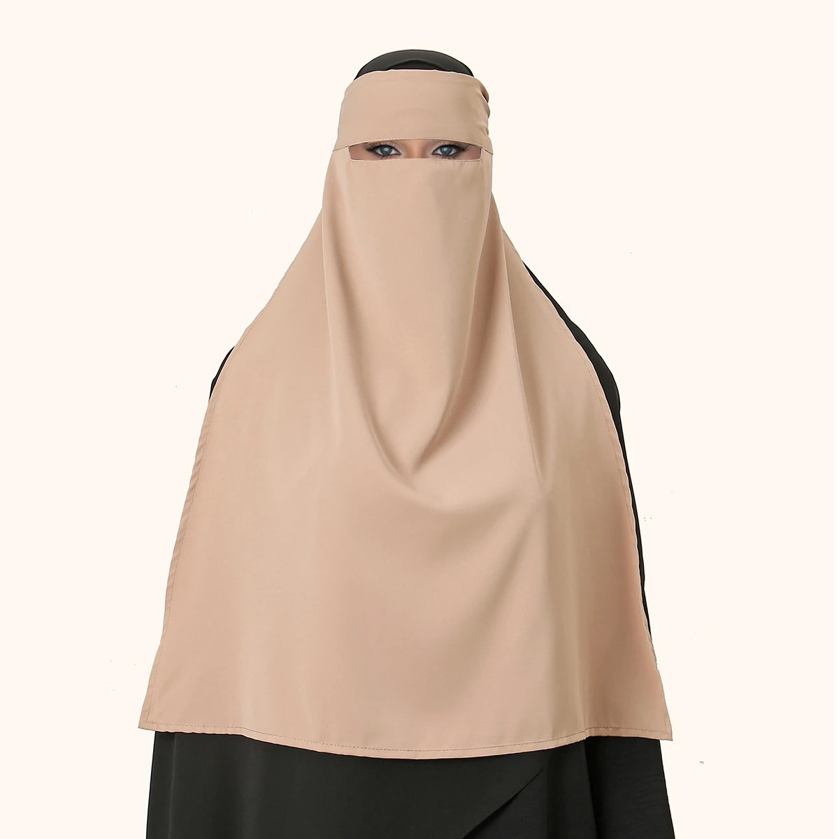 Sunnah Niqab einfarbig, vollständige Gesichtsbedeckung, muslimische Frau, Hijab-Schal, schlichtes Kopftuch,