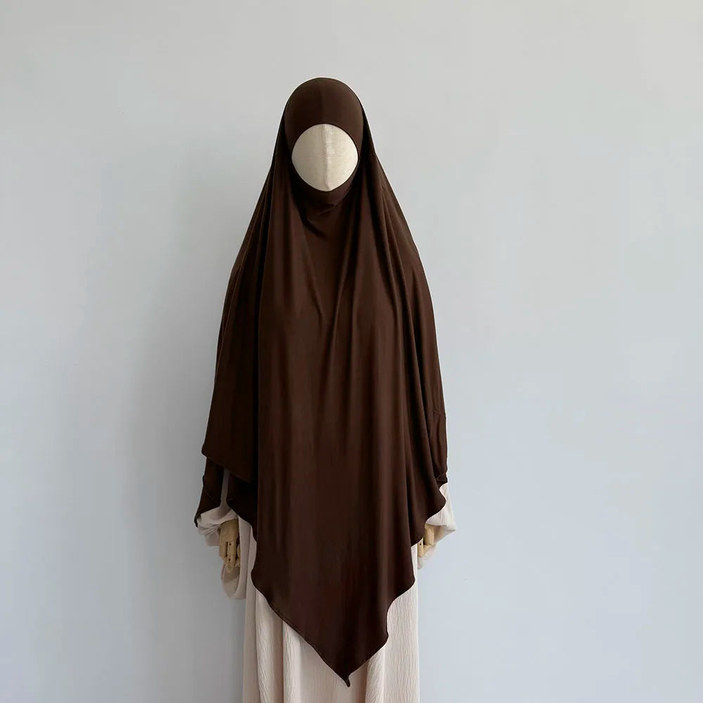 Khimar aus hochwertigem Baumwolljersey, dehnbar, leicht, atmungsaktiv, einlagig, Islam, muslimische Frauen, Eid, Ramadan, langes Gebet, Hijab Khimar
