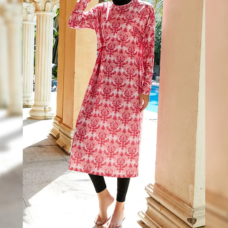 3teilig Muslimischen Burkini Bademode Abaya Badeanzug Für Frauen Abayas Hijab Islamischen Langarm Volle Abdeckung Badeanzug Schwimmen